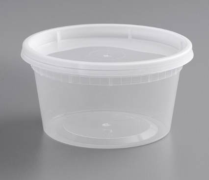 12 oz plastic container w/lid - 240/Pack